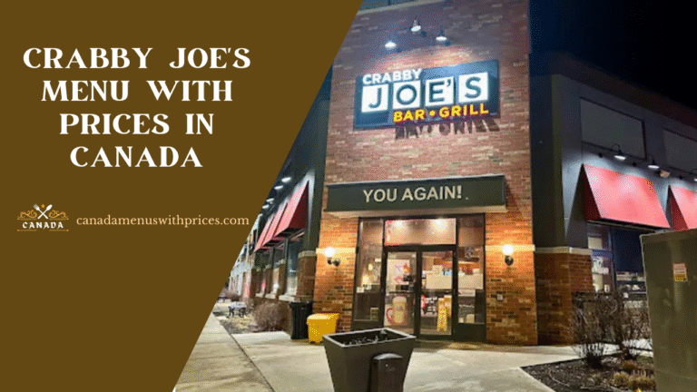 Crabby Joe's Menu With Prices In Canada