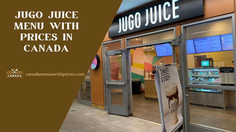 Jugo Juice Menu With Prices in Canada
