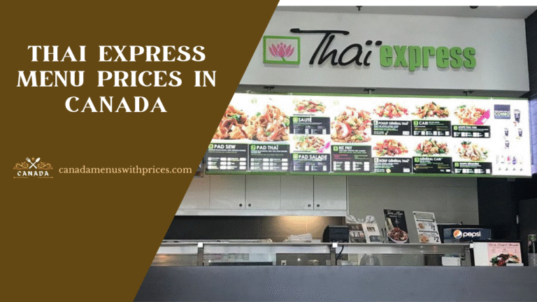 Thai Express Menu With Prices In Canada