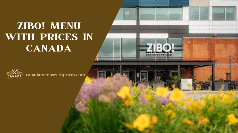 ZIBO! Menu With Prices In Canada