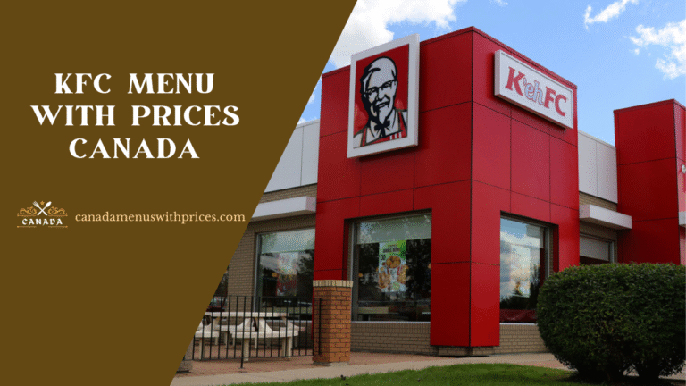 KFC Menu With Prices In Canada