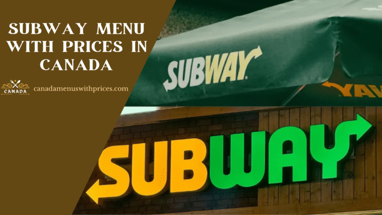 Subway Menu With Prices In Canada