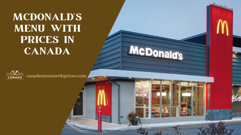 McDonald's Menu With Prices in Canada