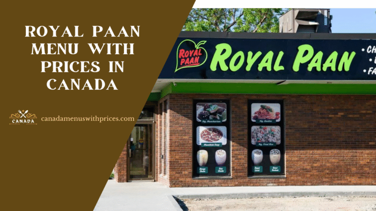 Royal Paan Menu With Prices In Canada