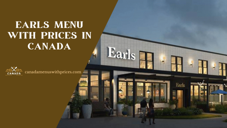 Earls Menu With Prices in Canada