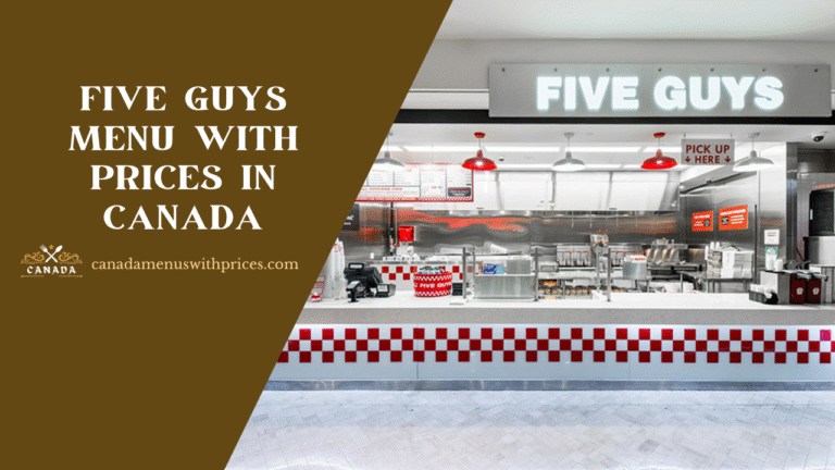 Five Guys Menu With Prices in Canada