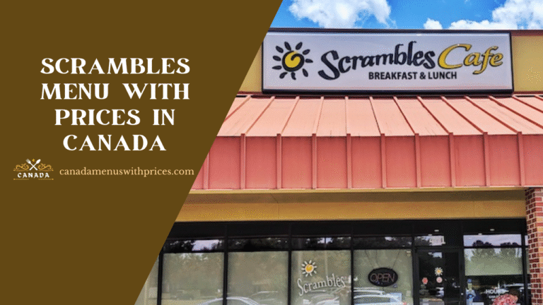Scramble Menu with Prices in Canada