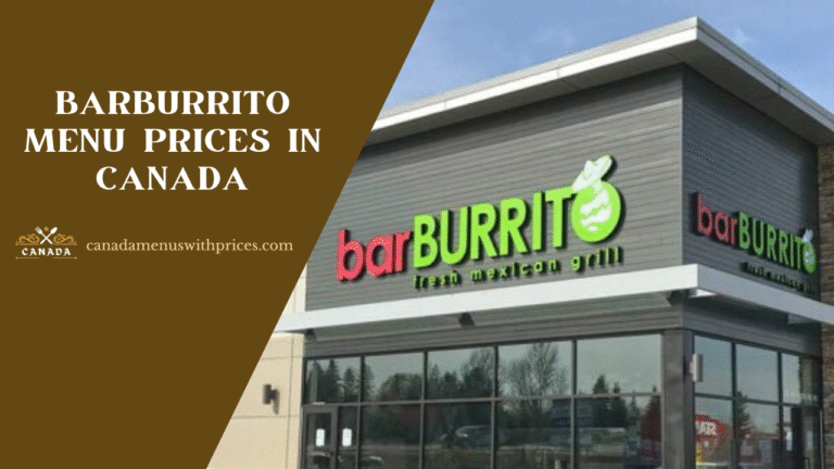 BarBurrito Menu With Prices Canada